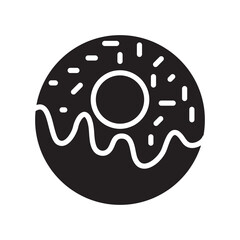 Donut icon, vector filed icon illustration on white background..eps
