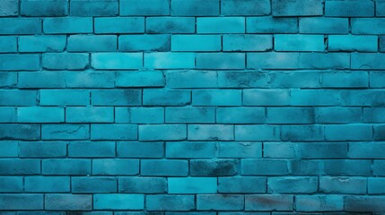 Cyan brick wall backdrop with ample copy space
