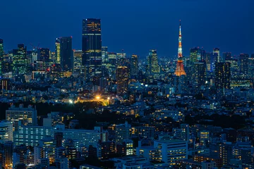 Papier Peint photo Lavable Tokyo 恵比寿から見た東京の夜景 