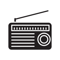 radio icon vector, solid illustration, flat design on white background..eps
