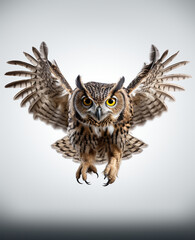 Owl isolate white background, Generative Ai