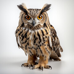 Obraz premium Owl isolate white background, Generative Ai