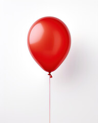 Red balloon on a white background in minimalist style