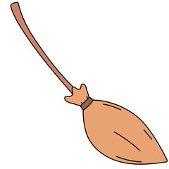 Halloween witch broom icon
