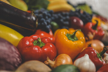 Assortment of fresh fruits and vegetables