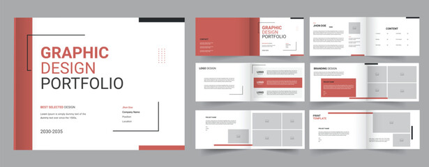 Graphic Designer Portfolio, portfolio template, a4 graphic design portfolio