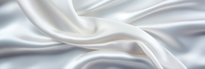 Luxurious White Silk Fabric Background. Close-Up of Satin Smoothness and Elegance for Clothes and Textile Designs