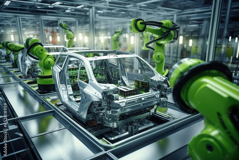Poster automated car assembly line