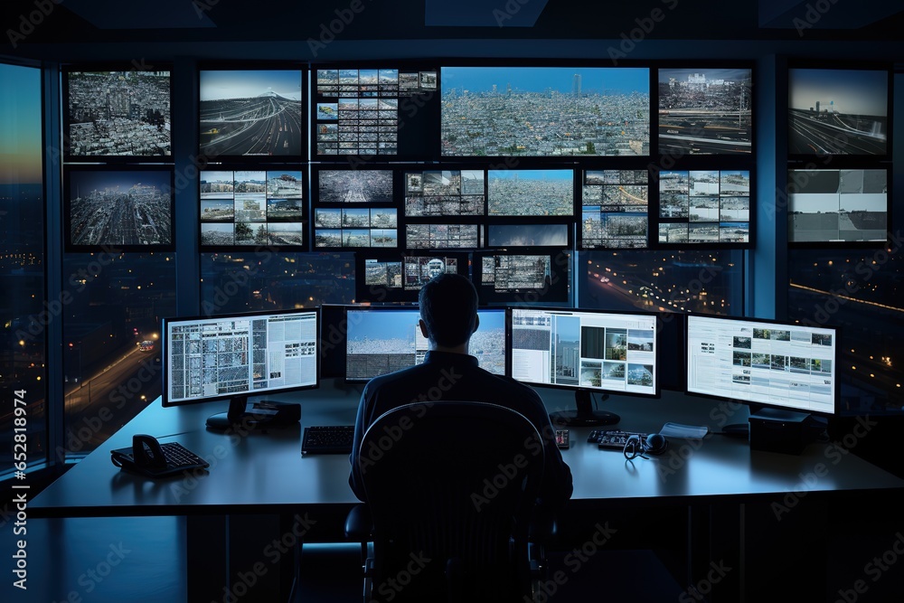 Aufkleber the security service operator monitors through monitors