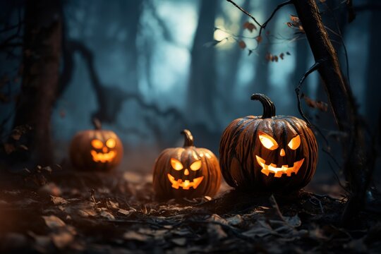 Halloween design with pumpkins