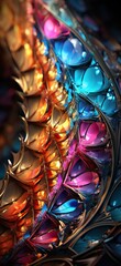 Fractal Colorful Glass. Abstract  Composit. Glowing.