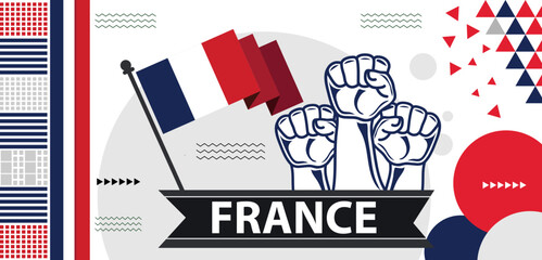 France national day banner, France Presidential Elections.French flag and map theme..eps