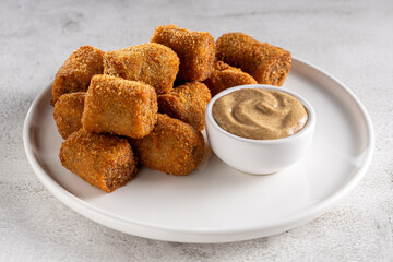 Delicious fried meat croquettes. Traditional croquette.