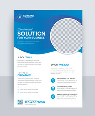 Attractive shapes & colors corporate brand business flyer design concept. best quality business leaflet, modern flier