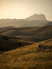 Tramonto a Rocca Calascio con vista Gran Sasso
