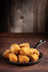 Delicious fried meat croquettes. Traditional croquette.