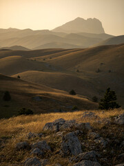 Tramonto a Rocca Calascio con vista Gran Sasso
