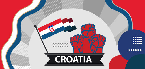Croatia national day banner with flag colors ,Beautifu National Day Creative Banner Design..eps