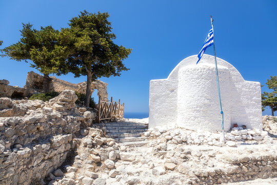 Kapelle auf der Burg Monolithos auf der Insel Rhodos in Griechenland