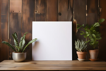 Plain White Portrait Paper with Plant