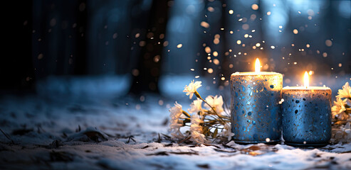 burning candles in the dark