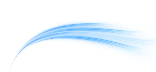 Luminous blue lines png of speed. Format PNG. Light glowing effect png. Abstract motion lines. Light trail wave, fire path trace line, car lights, optic fiber and incandescence curve twirl	
