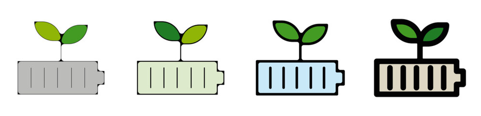 Pictogramme signe et symbole nature écologie et énergie verte batterie écologique 