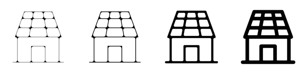 picto logo icones et symbole ecologie recyclage energie verte panneau solaire maison - obrazy, fototapety, plakaty