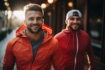 People running jogging in the morning fitness healthy active lifestyle concept image made with generative AI