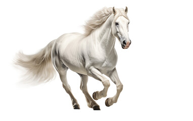 Camargue Horse in Action Isolated on Transparent Background PNG. Generative AI
