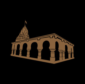 A vector illustration of a Bhimashankar lord Shiva temple