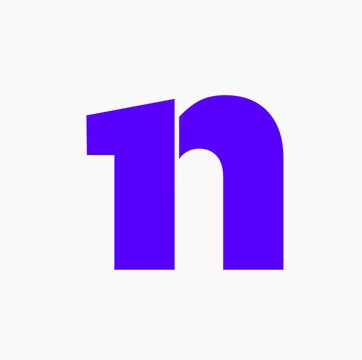 Vector of n typography lettering icon