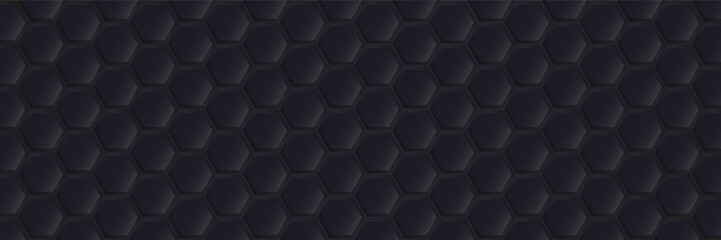 Dark gradiant hexagon abstract luxury background . Hexagonal technology vector abstract tech background.