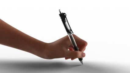 Fotobehang 影付き 透過影 半透明影 透過PNG 左手でペンを握る 左利き © kx59