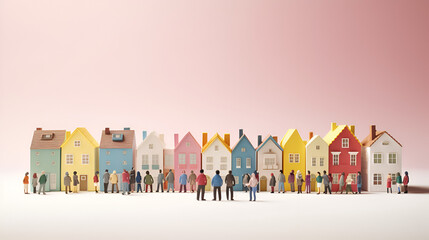 Zusammenhalt von Menschen in kleiner Stadt, Diversität veranschaulicht