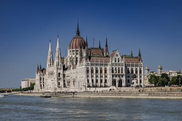 Obraz premium Hungarian Parliament Building in Budapest, Hungary