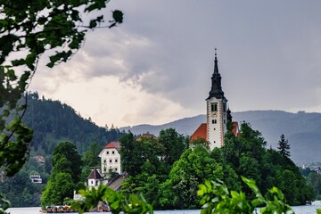Church of the Assumption of Mary on the island of Bled in Slovenia