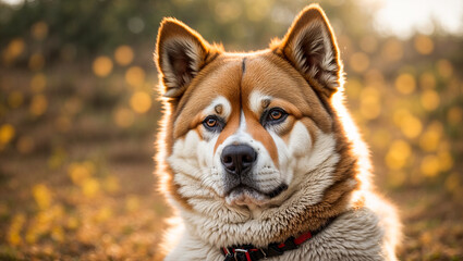 Dog Akita Inu breed, close-up, portrait
