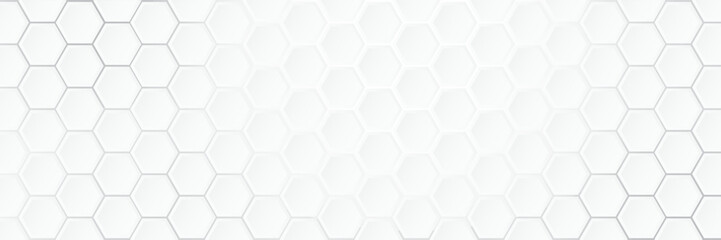 Abstract white hexagon, honeycomb. White background, light and shadow, vector