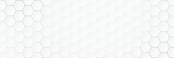 Abstract white hexagon, honeycomb. White background, light and shadow, vector