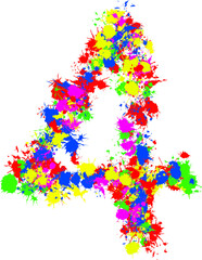 colorful font number