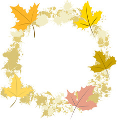 Naklejka na ściany i meble frame leaves autumn