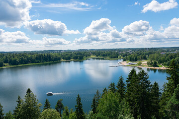 A view over lake from watchtower