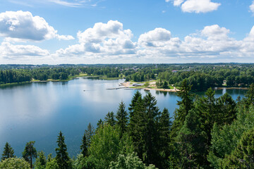 A view over lake from watchtower