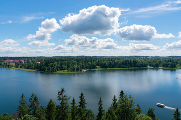 A view over lake from watchtower