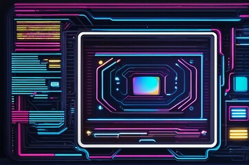 illustration with a technological design - entering a digital world