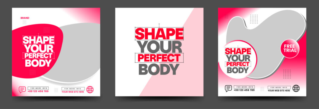 gym and fitness social media post banner template