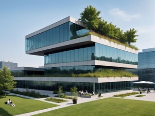 Fototapeta premium A Building With A Green Roof
