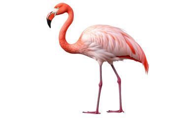 Flamingo Phoenicopterus Pink Bird Isolated on Transparent Background PNG. Generative AI