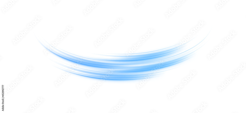 Wall mural luminous blue lines of speed. light glowing effect . abstract motion lines. white background isolate